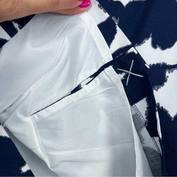 Adrianna Papell NWT Sweetheart Faille Sheath Dress, Navy Blue Floral Print 6 - Picture 7 of 11